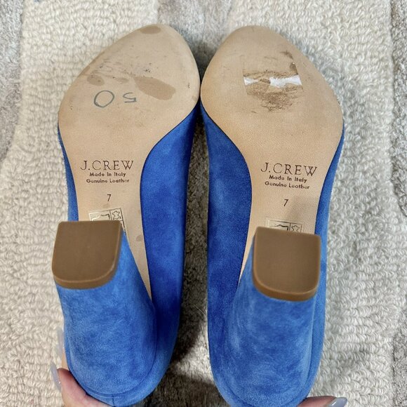J crew Blue Heel Suede pump - Picture 7 of 11